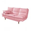 Ver imagem 7 de Sofá Cama Vancouver 3 Lugares Império Reclinável Casal Pés Madeira Suede Rosa 200