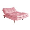 Sofá Cama Vancouver 3 Lugares Império Reclinável Casal Pés Madeira Suede Rosa 200 - 2