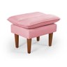Sofá Cama Vancouver 3 Lugares Império Reclinável Casal Pés Madeira Suede Rosa 200 - 8