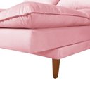 Ver imagem 3 de Sofá Cama Vancouver 3 Lugares Império Reclinável Casal Pés Madeira Suede Rosa 200