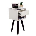 Ver imagem 2 de Mesa de Cabeceira Retro 30cm Pé Palito Marrom Escuro Envio Montada