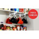Ver imagem 2 de Suporte para 06 Canecas para Organizar Armários Suporte de Canecas Branco