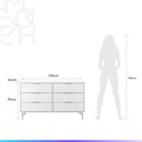 Ver imagem 5 de Cômoda 6 Gavetas Yves 135 Cm - Branco Fosco C/ Champanhe