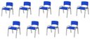 Ver imagem 1 de Kit 9 Cadeiras Infantil Iso, Escola, Base Cinza- Azul