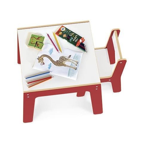 Conjunto Mesa e Cadeira Infantil Vermelha - Junges