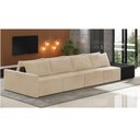 Ver imagem 2 de Sofá Ilha 4 Lugares Living 392cm Modulado Sala Lary Veludo Bege/pu Pto K01 - D'rossi