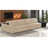 Sofá Ilha 4 Lugares Living 392cm Modulado Sala Lary Veludo Bege/pu Pto K01 - D'rossi - 2