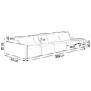 Ver imagem 4 de Sofá Ilha 4 Lugares Living 392cm Modulado Sala Lary Veludo Bege/pu Pto K01 - D'rossi
