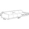 Sofá Ilha 4 Lugares Living 392cm Modulado Sala Lary Veludo Bege/pu Pto K01 - D'rossi - 4