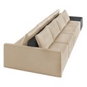 Ver imagem 7 de Sofá Ilha 4 Lugares Living 392cm Modulado Sala Lary Veludo Bege/pu Pto K01 - D'rossi