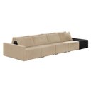 Ver imagem 1 de Sofá Ilha 4 Lugares Living 392cm Modulado Sala Lary Veludo Bege/pu Pto K01 - D'rossi