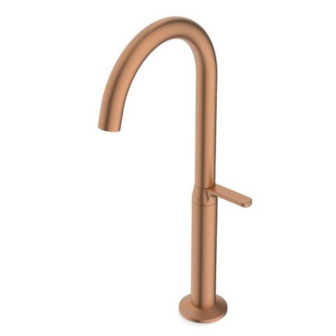 Kit com 3 Torneira para Lavatório de Mesa Bica Alta Design Rosa/Rose Gold Matte Celite