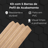 Kit 5 Perfil Pvc 2 Metros Acabamento para Painel Ripado Cor:carvalho - 2