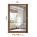 Ver mais imagens de Guarda-roupa Solteiro 2 Portas de Correr com Espelhos 4 Gavetas Rustic Vivare Plus Madesa Rustic