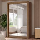 Ver imagem 1 de Guarda-roupa Solteiro 2 Portas de Correr com Espelhos 4 Gavetas Rustic Vivare Plus Madesa Rustic