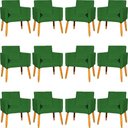 Ver imagem 1 de Kit 12 Poltronas Decorativa para Sala Nina Suede Cores Pé Palito 30cm Castanho - Suede