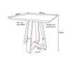 Mesa de Jantar Quadrada Manu Base Madeira Maciça 90cm - Branca - 3
