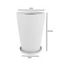 Vaso Para Plantas E Flores Com Prato Decorativo Polietileno Torre P Mix-Plant 19x18,5cm:Clean - 2