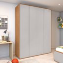 Ver imagem 1 de Guarda Roupa Solteiro 100% Mdf 4 Portas Easy Like Amêndoa Clean/off White