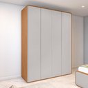 Ver imagem 1 de Guarda Roupa Solteiro 100% Mdf 4 Portas Easy Like Amêndoa Clean/off White
