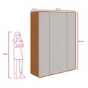 Ver imagem 5 de Guarda Roupa Solteiro 100% Mdf 4 Portas Easy Like Amêndoa Clean/off White