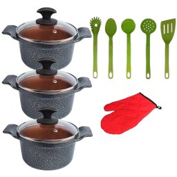 Jogo Panela Preto Antiaderente Gold Javali AA1 26 a 30cm - 1