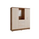Ver imagem 5 de Guarda Roupa Solteiro 4 Portas e 3 Gavetas C/ Espelho Roma 1181 C/ Pés Freijo - Carraro