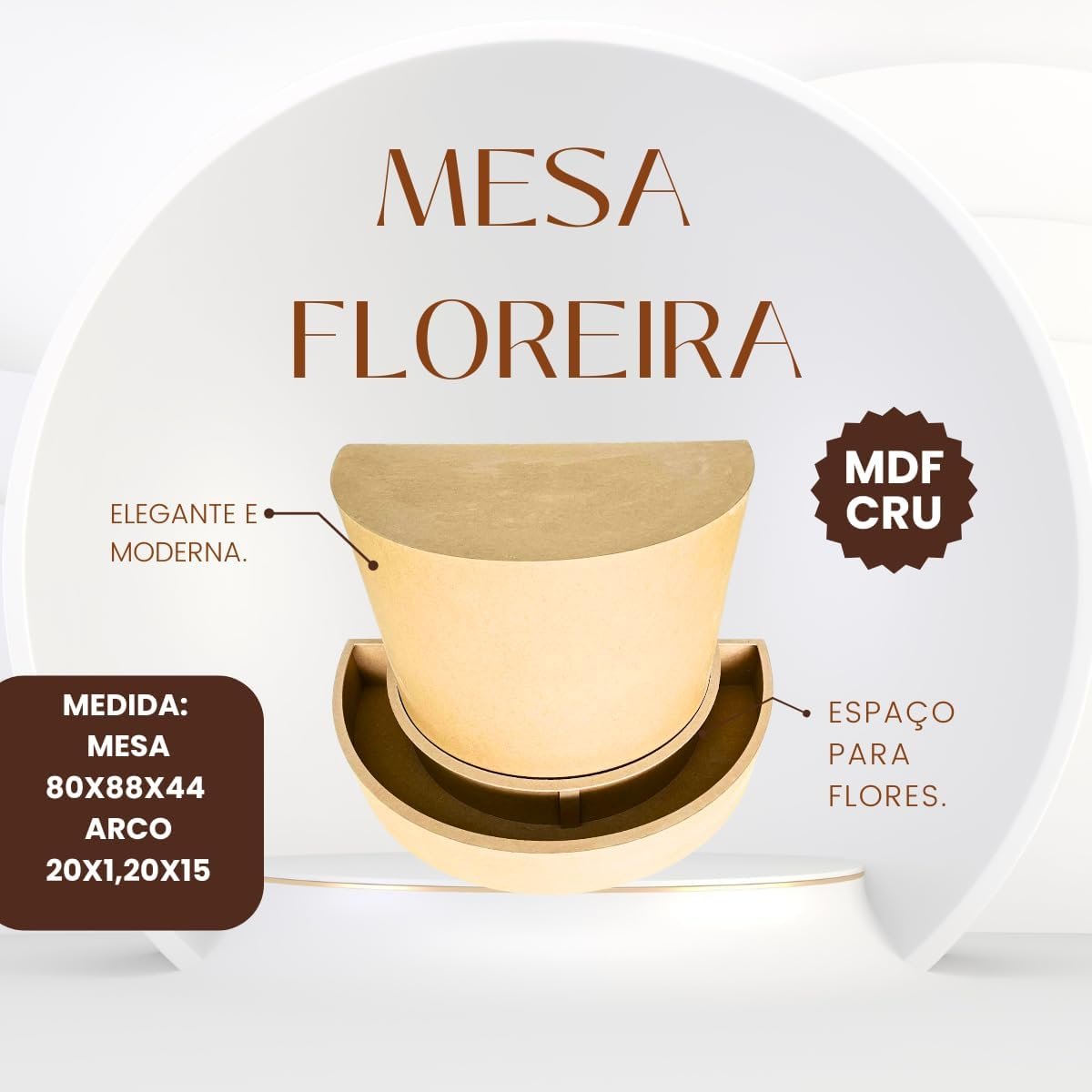 Mesa Floreira Mdf Cru - 6