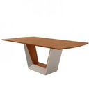 Ver imagem 1 de Mesa para Sala de Jantar Rubi 180cm Madeira Tampo Barril Laminado Moderna Mobília