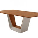 Ver imagem 6 de Mesa para Sala de Jantar Rubi 180cm Madeira Tampo Barril Laminado Moderna Mobília