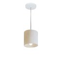Ver imagem 1 de Lustre Pendente Cilíndrico Vivare Md-4200 Cúpula em Tecido 14x15cm - Bivolt - Linho Bege - Bivolt