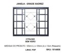 Ver imagem 2 de Janela de Correr Central Aço Zarcão 2 Folhas Grade Xadrez sem Vidro 120x100