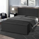 Ver imagem 7 de Kit Painel e Calçadeira Baú Solteiro 0,90m Roma Suede - Pallazio Cor Preto
