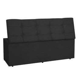 Kit Painel e Calçadeira Baú Solteiro 0,90m Roma Suede - Pallazio Cor Preto - 4