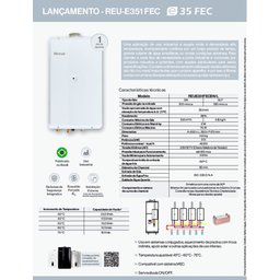 Aquecedor de Água a Gás Rinnai 35 Litros E35 Fec para Glp (digital para Sistemas) - 5