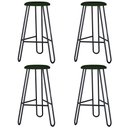 Ver imagem 1 de Kit 04 Banquetas Baixa Bar Cozinha Sala de Jantar Áris C01 Preto Linho Verde Musgo - Lyam Decor