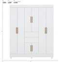 Ver imagem 4 de Kit Guarda Roupa Casal 8 Portas Munique Cômoda Astral Branco