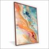 Quadro Marmorizado Salmão Canvas sem Vidro Tamanho-moldura 120x80 Caixa Cor Madeira - 1