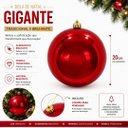 Ver imagem 3 de Kit 2 Bolas de Natal Gigante Vermelha 20cm Tradicional Brilho Espelhado com Cordão para Pendurar