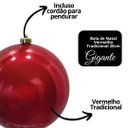 Ver imagem 7 de Kit 2 Bolas de Natal Gigante Vermelha 20cm Tradicional Brilho Espelhado com Cordão para Pendurar