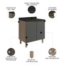 Ver imagem 5 de Balcão para Cooktop com Tampo 80cm Maly N03 Carvalho/grafite - Mpozenato