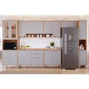 Ver imagem 1 de Cozinha Completa 7 Peças Celeste C114 12 Portas 2 Gavetas MDF Cinamomo e Platina MGM