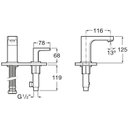 Ver imagem 2 de Kit com 3 Torneira para Lavatório de Mesa Bica Baixa Escuadra