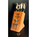 Ver imagem 1 de Cepo Premium Sg em Inox e Cabos de Roseta de Cervo