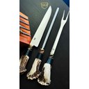 Ver imagem 2 de Cepo Premium Sg em Inox e Cabos de Roseta de Cervo