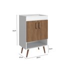 Ver imagem 2 de Gabinete para Banheiro 50cm Verona 02 Portas sem Cuba Branco/carvalho Móveis Bosi