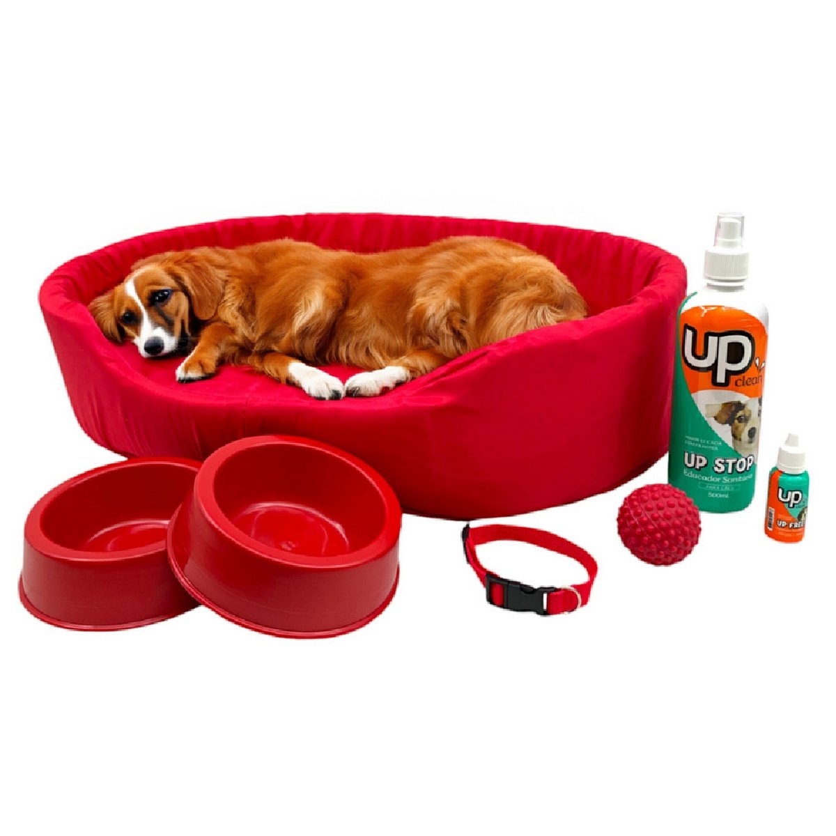 Kit Pet Grande Cama Europa Educador Xixi Sim/não Cães 500ml - Vermelho