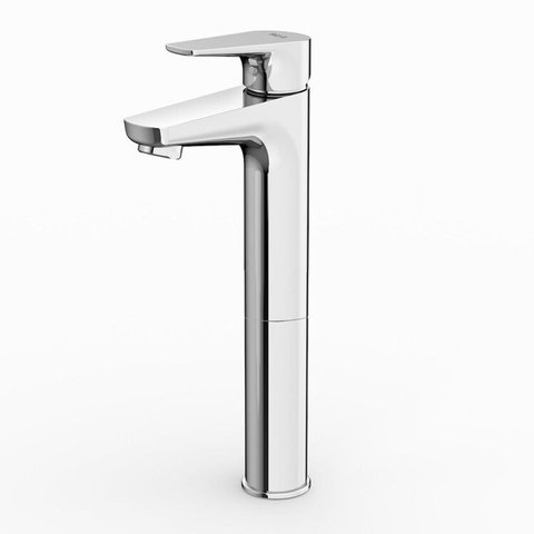 Kit com 3 Torneira para Lavatório de Mesa de Bica Alta Roca Atlas Prata/Cromado Celite