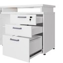 Ver imagem 7 de Mesa L Escritório 1,5m Pé Metal Armário 3 Gavetas 1 Porta F5 Cor:branco
