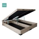 Ver imagem 2 de Cama Box Baú Casal Bipartido Sintético Bege 38x138x188